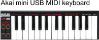 Akai mini USB MIDI keyboard