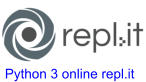 Python 3 online repl.it